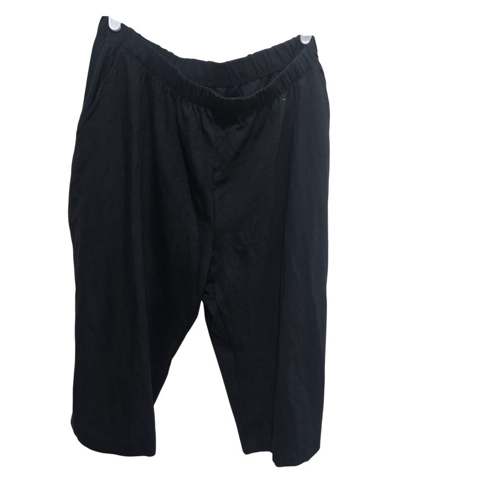 Lands End Knit Lounge Shorts Black Womens Large 14 16 Casual